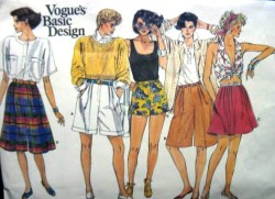 1549 VOGUE CUTE SHORTS LENGTHS CUFFS OR NOT PATTERN 10, 12,14